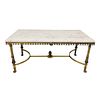Antique Italian Marble and Brass Coffee Table