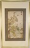 ANTIQUE FRAMED JAPANESE SILK EMBROIDERY
