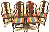 LOT OF EIGHT QUEEN ANNE STYLE DINING CHAIRS