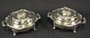 PAIR OF SILVER PLATED COVERED SERVING DISHES