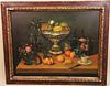 LARGE STILL LIFE WITH FRUIT OIL ON CANVAS PAINTING