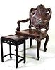 ANTIQUE CHINESE FRENCH TASTE ROSEWOOD ARMCHAIR