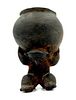 Pre Columbian Pottery Figure Holding Vessel