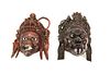 TWO 19th CENTURY CHINESE CARVED ROSEWOOD MASKS