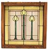 CIRCA 1920's ART NOUVEAU STAINED GLASS PANEL