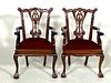 Pair of Miniature Mahogany Chippendale Style Armchairs,