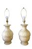 Vintage Collosal Alabaster Lamps A Pair