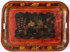 Red toleware serving tray, 19th c.