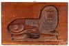 Carved lion cookie board, ca. 1900