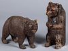 Two carved black forest bears