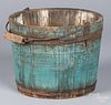 Blue painted bucket, 19th c.