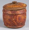 Pennsylvania turned and painted canister, 19th c.