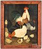 Jeanne Davies oil on canvas of chickens