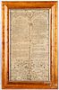 English silk on linen ten commandments sampler
