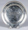 Hartford, Connecticut pewter plate, ca. 1840, bear