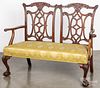 Chippendale style mahogany loveseat