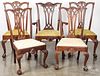 Five Chippendale style mahogany dining chairs