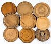 Eight carved wood bread plates, 19th c., etc.