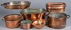 Group of copper cookware, 19th and 20th c.