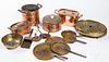 Large group of copper and brass cookware, 19th c.