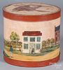 Lew Hudnall, Ohio painted covered bandbox canister