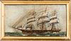 Oil on board ship portrait, ca. 1900