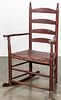 Red painted rocking chair, ca. 1800.