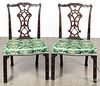 George III style carved mahogany dining chairs