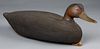 Carved and painted black duck decoy, mid 20th c.