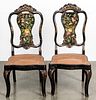 Pair of Victorian painted cane seat chairs.