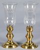 Pair of English brass table lights