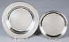 Two sterling silver trays, 10" dia. and 13" dia.,