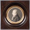 Miniature engraved profile portrait of a gentleman