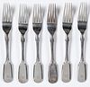 Six Russian silver forks, 6 5/8" l., 8.4 ozt.