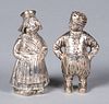 Pair of 800 silver Dutch boy and girl shakers