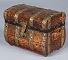 Very good embossed leather doll trunk