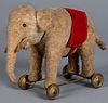 Schuco mohair yes/no elephant pull toy