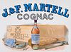   J. & F. Martell Cognac. Farbiger Offset-Druck. Paris, Gounouilhou, um 1950. Im Originalrahmen der Firma Martell. Holzleiste, weiß lackiert, mit eing