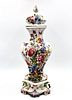 Giovanni Battista Viero Faience Covered Vase on Stand