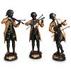 (3 Pc) L. Gregoire Mozart Figural Bronze Group