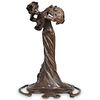 French Art Nouveau Bronze Figural Lamp