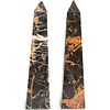 (2 Pc) Pair of Solid Marble Obelisks