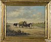 Continental oil on canvas, titled Returning From Market, signed R. Palota, 16 3/4'' x 21''.