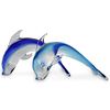(2 Pc) Oggetti Murano Dolphin Figurines
