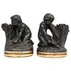Pair of Italian Borghese Black Putti Bookends