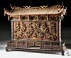 Huge 19th C. Chinese Qing Dynasty Wood Buddhist Altar