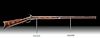 19th C. US Wood & Iron Percussion Rifle w/ Brass Inlays