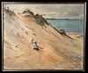 Framed William Draper Painting - Beach Scene, 1960