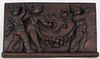 Antique European Cherubic Carved Wooden Relief
