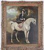 Signed, 19th C. Painting of Figure on Stallion